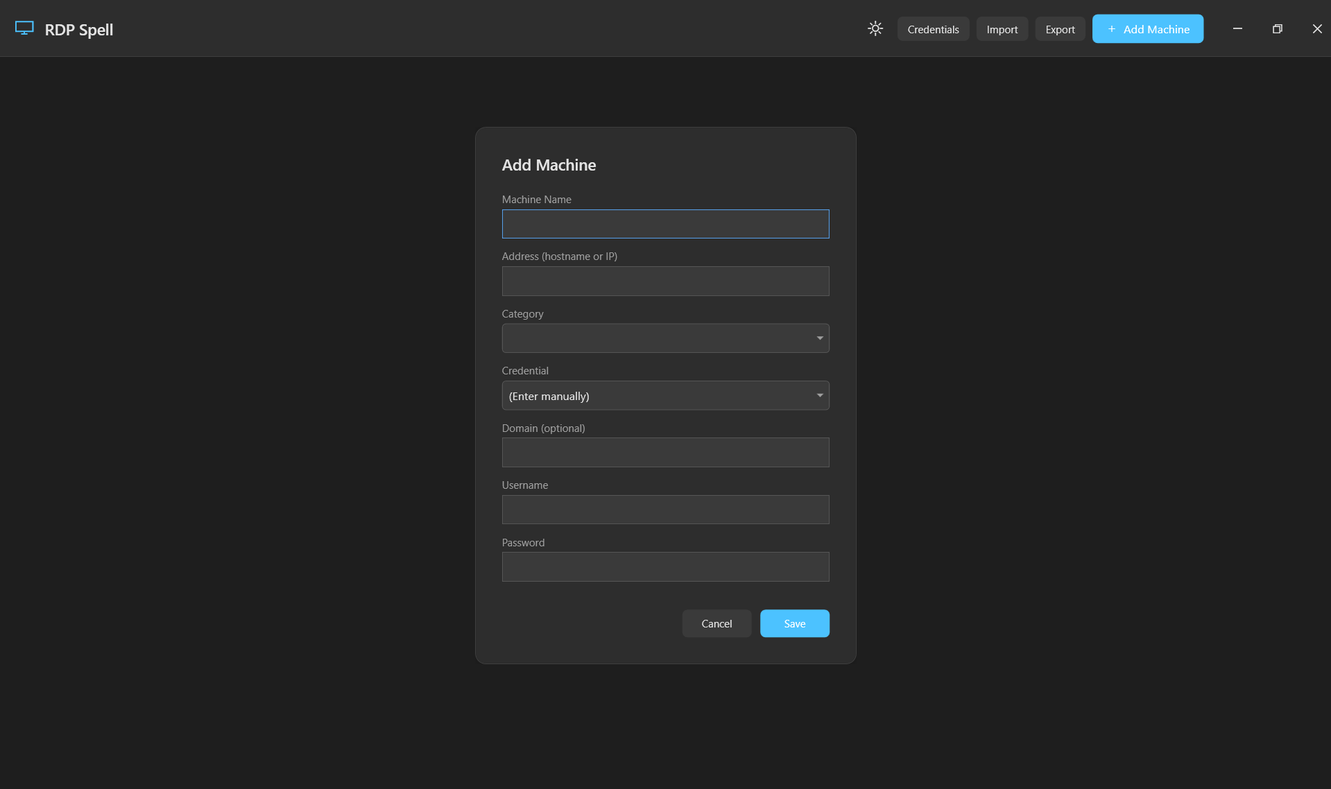 RDP Spell - Connection View